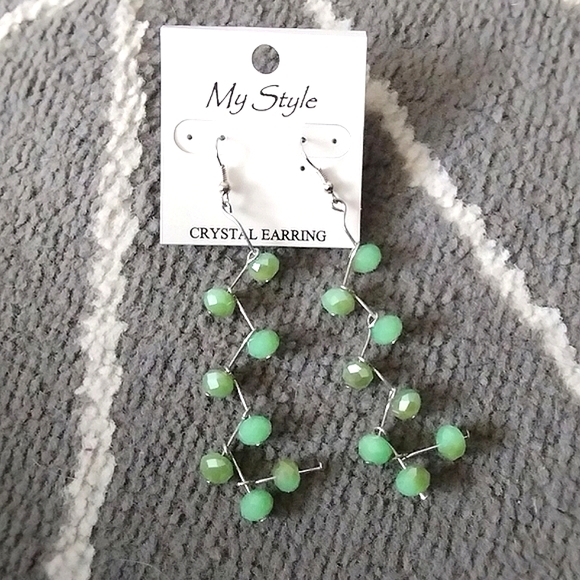 New Beaded Zig Zag Dangle Earrings - Picture 4 of 16